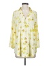 CAbi 100% Polyester Floral Yellow 3/4 Sleeve Blouse Size S - photo 1