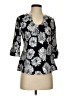 Aryeh Floral Black 3/4 Sleeve Blouse Size S - photo 1