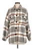 Unbranded 100% Polyester Plaid Gray Coat Size M - photo 1