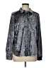 Amadi Metallic Silver Long Sleeve Blouse Size L - photo 1
