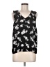 Ann Taylor LOFT Outlet 100% Polyester Floral Black Sleeveless Blouse Size M (petite) - photo 1