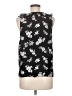 Ann Taylor LOFT Outlet 100% Polyester Floral Black Sleeveless Blouse Size M (petite) - photo 2