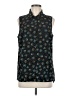 CAbi Floral Black Sleeveless Button-Down Shirt Size M - photo 1
