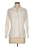 Chico's Stripes Ivory Long Sleeve Button-Down Shirt Size Med (1) - photo 1