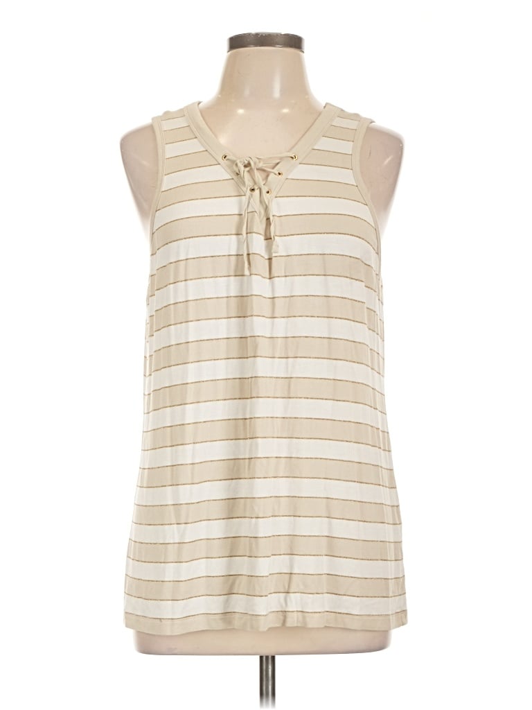 Pre-owned Zenergy By Chico's Sleeveless Blouse In Ivory