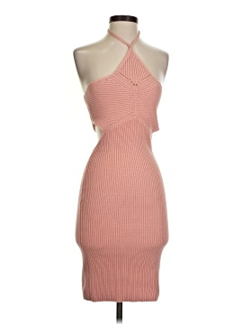 princess polly baby blue dress Cute Pink Tweed Dress - Square Neck Dress - Puff Sleeve Bodycon main image 1