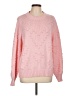 Crown & Ivy 100% Acrylic Hearts Pink Pullover Sweater Size L - photo 1
