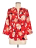 Katherine Barclay 100% Polyester Floral Red 3/4 Sleeve Blouse Size M - photo 1