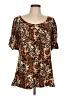 Arden B. Brown Short Sleeve Blouse Size L (estimated) - photo 1