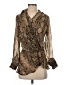 Zara Animal Print Snake Print Tan Gold Long Sleeve Blouse Size S - photo 1