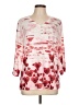 Christopher & Banks Hearts Pink 3/4 Sleeve Blouse Size L - photo 1