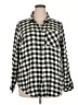 Torrid Checkered-gingham Black Long Sleeve Button-Down Shirt Size 2X Plus (2) - photo 1