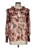 MISA Los Angeles Floral Multi Color Brown Long Sleeve Blouse Size L - photo 1
