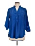 Truth NYC 100% Polyester Blue 3/4 Sleeve Blouse Size L - photo 1