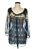 Sami & JO 100% Polyester Blue 3/4 Sleeve Blouse Size L - photo 1