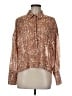 Parker Animal Print Brown Long Sleeve Blouse Size M - photo 1