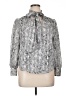 Ann Taylor Factory 100% Polyester Silver Long Sleeve Blouse Size XL - photo 1