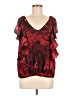 metaphor 100% Polyester Red Short Sleeve Blouse Size M - photo 1