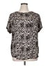 Buffalo by David Bitton 100% Polyester Animal Print Brown Short Sleeve Blouse Size XL - photo 1