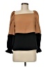 Crosby Color Block Brown 3/4 Sleeve Blouse Size M (estimated) - photo 1