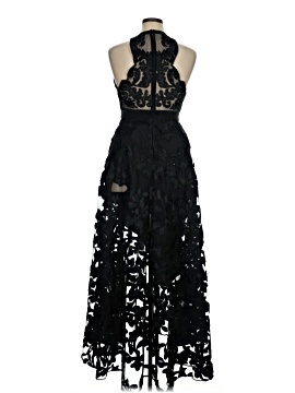 princess polly baby blue dress Badgley Mischka Crepe Paneled Guipure Lace Midi Dress In Black - 50% Off main image 1