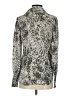 Express 100% Polyester Animal Print Silver Long Sleeve Blouse Size XS - photo 2
