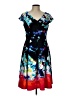 Sangria 100% Polyester Print Black Cocktail Dress Size 10 - photo 1