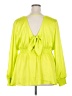 Torrid 100% Polyester Yellow Long Sleeve Blouse Size 2X Plus (2) - photo 2