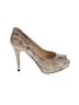 Stuart Weitzman 100% Leather Animal Print Ivory Tan Heels Size 8 1/2 - photo 1