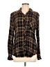 Casa Cabana 100% Rayon Plaid Brown Long Sleeve Button-Down Shirt Size M - photo 1