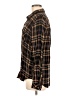 Casa Cabana 100% Rayon Plaid Brown Long Sleeve Button-Down Shirt Size M - photo 5