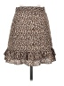 Aqua 100% Polyester Animal Print Brown Casual Skirt Size XS - photo 2