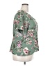 the general good 100% Polyester Floral Green Short Sleeve Blouse Size 2X - photo 4
