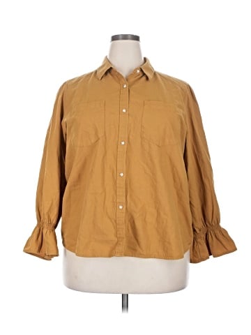LC Lauren Conrad 3/4 Sleeve Button-Down Shirt (view 1)