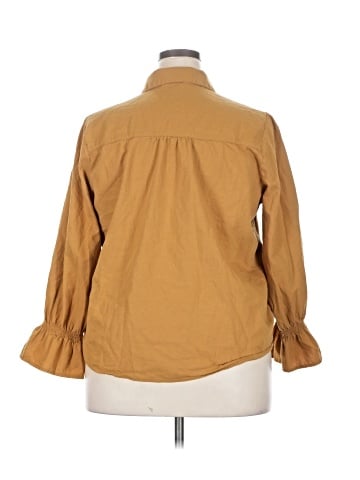 LC Lauren Conrad 3/4 Sleeve Button-Down Shirt (view 2)