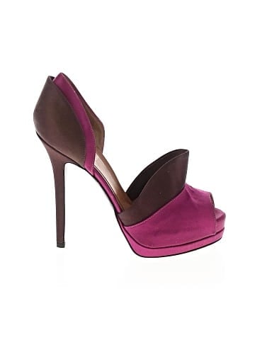 Fendi Satin Anemone D'orsay Peep-Toe Platform Pumps (view 1)