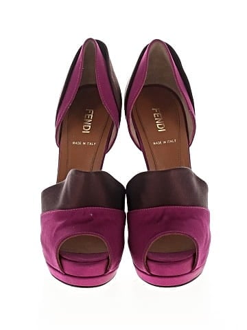 Fendi Satin Anemone D'orsay Peep-Toe Platform Pumps (view 2)