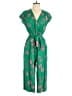 Hell Bunny 100% Viscose Tropical Green Jumpsuit Size S - photo 1