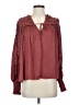 Ulla Johnson 100% Polyester Burgundy Long Sleeve Blouse Size 4 - photo 1