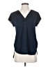 H&M 100% Polyester Blue Short Sleeve Blouse Size 4 - photo 1