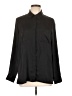INC International Concepts 100% Polyester Solid Black Long Sleeve Blouse Size L - photo 1