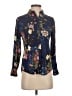 Chico's Floral Blue Long Sleeve Blouse Size XS Petite (00) - photo 1