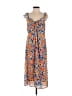 19 Cooper 100% Polyester Paisley Orange Blue Casual Dress Size S - photo 1