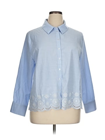 Design History 3/4 Sleeve Button-Down Shirt (view 1)