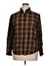 Evan Picone Plaid Brown Long Sleeve Button-Down Shirt Size 14 - photo 1