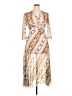 Maje 100% Polyester Ivory Brown Cocktail Dress Size XL (4) - photo 1