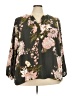 T Tahari 100% Polyester Floral Black Green 3/4 Sleeve Blouse Size 5X (estimated) - photo 1