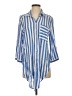 Lost + Wander 100% Rayon Stripes Blue 3/4 Sleeve Button-Down Shirt Size S - photo 1