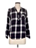 NSR 100% Rayon Plaid Gray Long Sleeve Blouse Size M - photo 1
