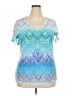 Level Eight 100% Polyester Chevron-herringbone Blue Short Sleeve T-Shirt Size 2X - photo 1